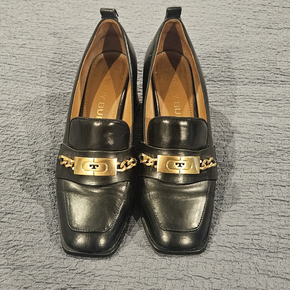 Tory Burch Size 8.5 Black Leather Loafers